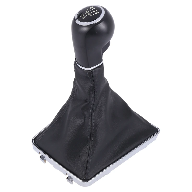 Black 5速 Kuuleyn 5 Speed Gear Shift Knob Gaiter Boot Cover Fit for Opel Astra Corsa GTC 2005-2010