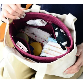 

Sundries Finishing Storage Bag Make Up Organizer Felt Insert Bag for Handbag Travel Inner Purse Portable Cosmetic Bag Organizer