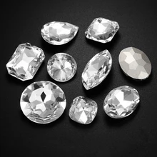 

Mix Shape Clear Crystal K9 Strass Glass Rhinestones Jewelry for Craft Pointback Glue on Clothing Garment Decoration Diy Clothes