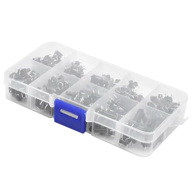 

Hot Sale 10 Values 180PCS Tactile Push Button Switch Mini Momentary Tact Assortment Kit