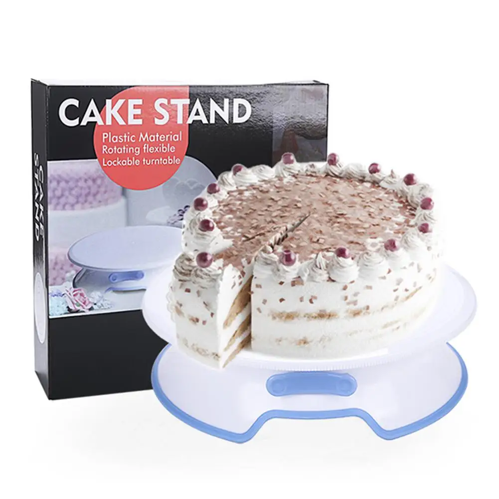  Cake Making Turntable Scraper Spatula Rotating Cake Turntable With Spatula And Icing Smoother Bakin