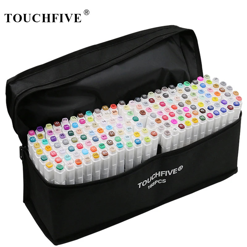 

TouchFIVE 30/40/60/80/168 Color Art Markers Set Dual Headed Artist Sketch Oily Alcohol Based Markers for Animation Manga
