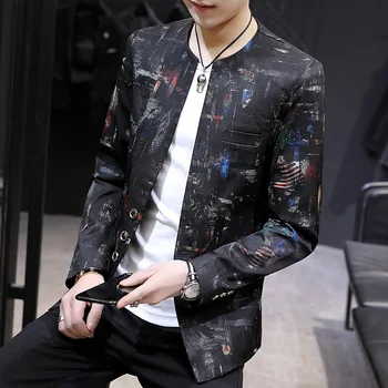 

Suit Male Suit Slim Fit Li Collar Leisure Small Suit Middle Guofeng Tang Suit Coat