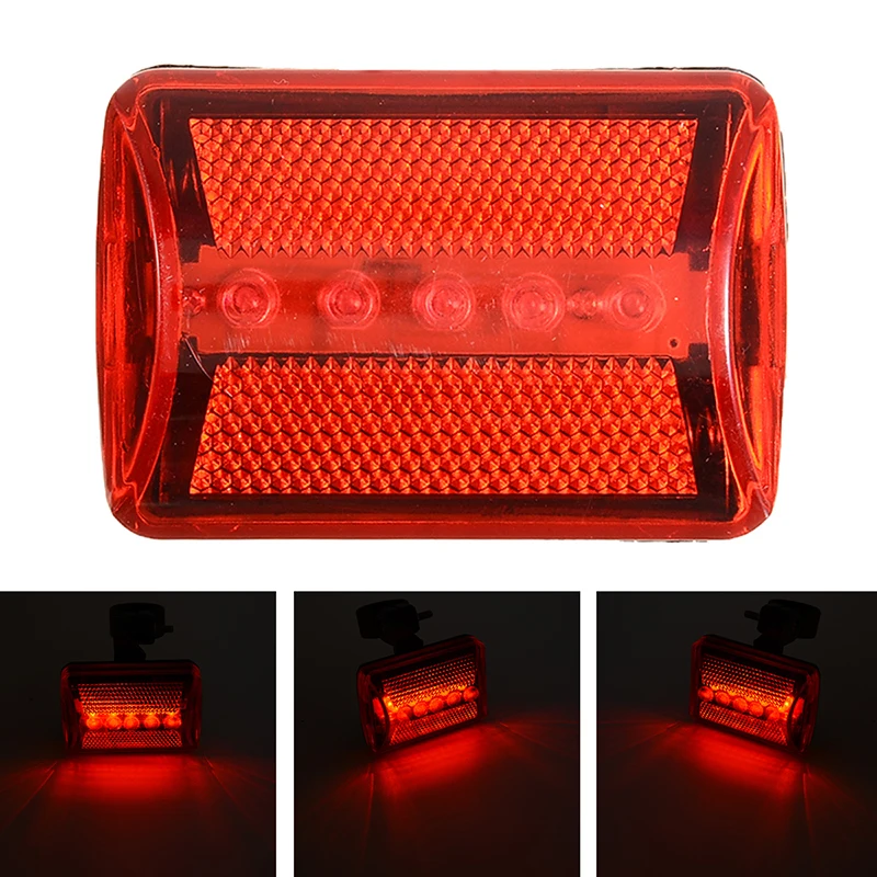 Bicycle Bike Cycling 5 Led Tail Rear Safety Flash Light Lamp Red With Mount 