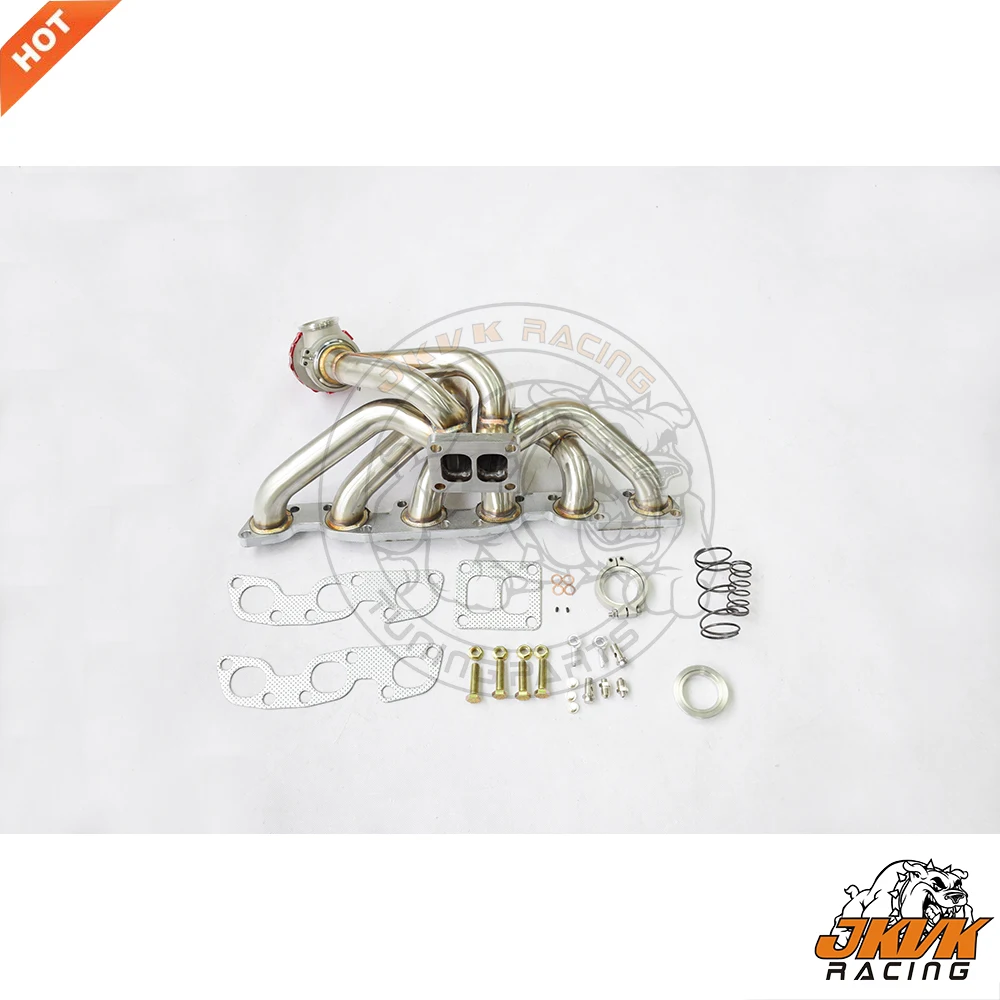 JKVK RACING 3 мм мягкая сталь Sky line R32 R33 R34 RB26 RB26DET одинаковая длина T4 Верхнее Крепление турбо коллектор+ 44 мм расточка 1985-1999