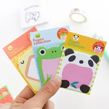 Petits autocollants créatifs et mignons en forme d'animaux de dessin animé, étiquette pour notes, bloc notes pratique