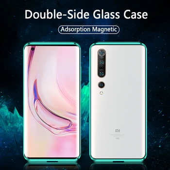

360 Tempered Glass Full Cover For Xiaomi Mi 10 Pro Mi10 Lite Magnetic Metal Flip Case For Xiaomi Mi Note 10 9 9T CC9 Pro 9Se