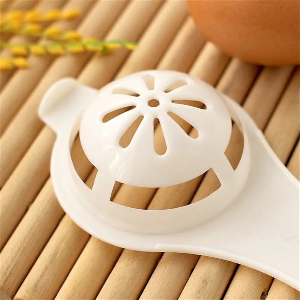 White Egg Yolk Separator Tool Easy Cooking Sieve Plastic Household