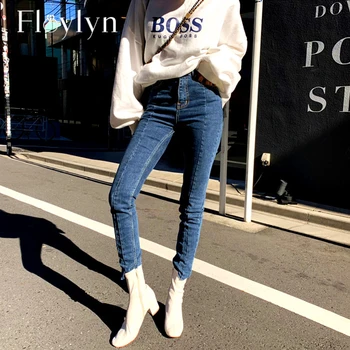 

FloyLyn Spring Summer Irregular Stretch Patchwork Denim Jeans Women Skinny Tassel High Waist Pants Capris Female Pencil Jeans