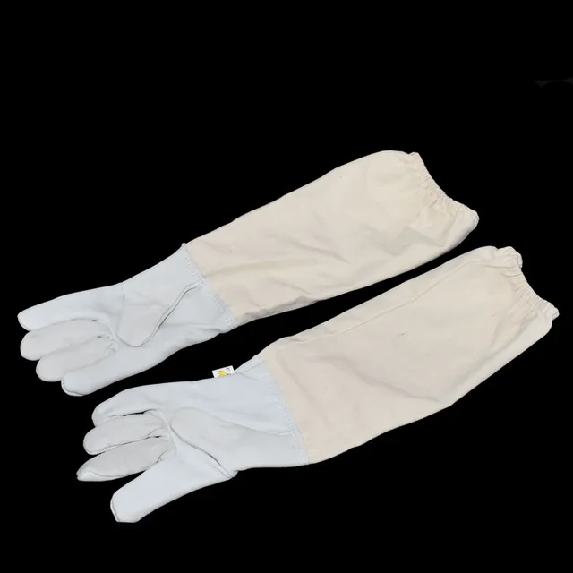 1Set Méhészeti Kesztyűbőr + Lélegző Anyag Méheszközök Univerzális Modell Vászon Kesztyű Eszközök - Image 3