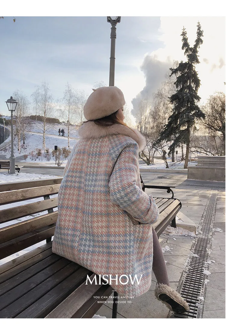 YUANMING Женское пальто Верхняя одежда зимняя одежда Модное теплое шерстяное женское элегантное двубортное шерстяное пальто