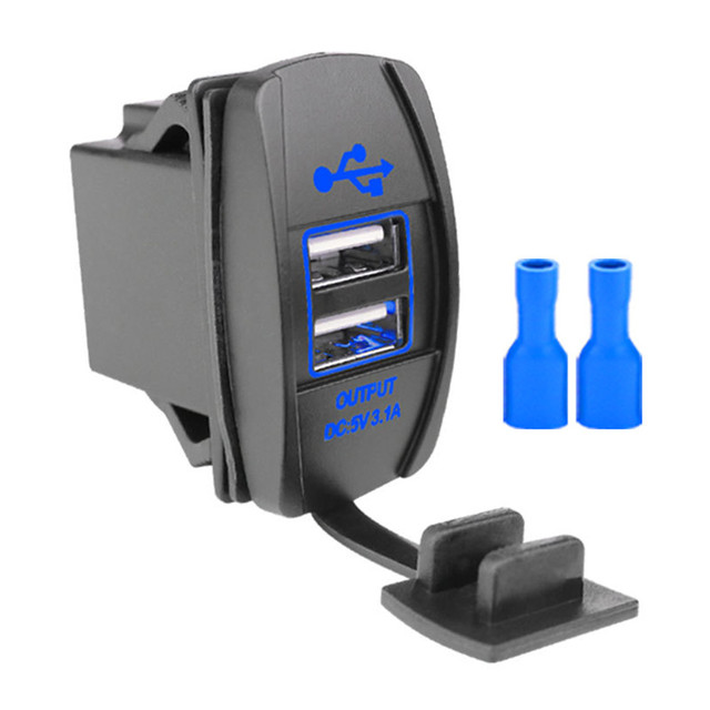 Dual USB Socket Adapter Car Charger USB Port 3.1A Car USB Charger Power Adapter Waterproof Car Electronics Accessories