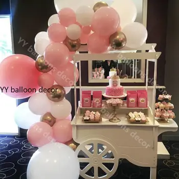 

Double Layer Baby Pink White Balloons Garland Arch Kit Metal Gold Bolloon for Girl Baby Birthday Party Decoration Supplies