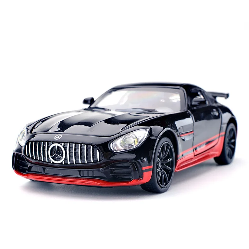

Zhenwei Die-Casting Model Decorative Gifts Decoration Mercedes-Benz Sports Car AMG GT-R Car Model 1:24 Simulation Sound Light
