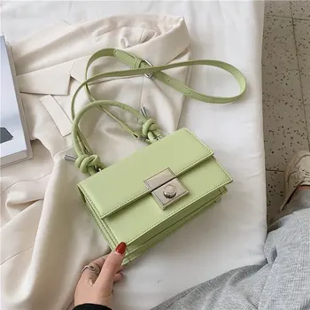 

Women Crossbody Bag Small Square Messenger Shoulder Bags For Women 2020 Solid Color Flap Bag Lady Handbag And Purse Female Pack