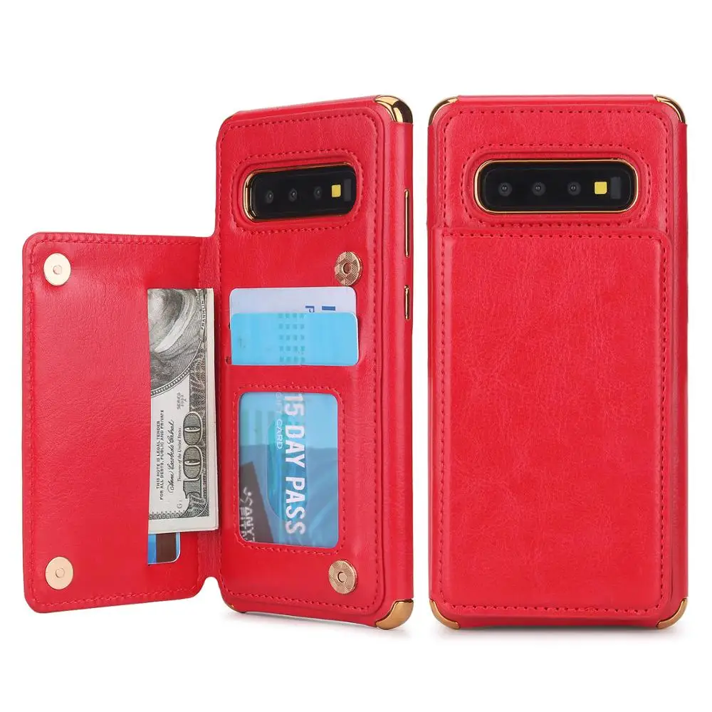 Для samsung Galaxy S10 чехол для телефона модный флип кожаный бумажник Folio чехол-подставка для samsung S10 Plus S9 Note 10 - Цвет: red