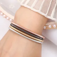 HuPo.HuTu.  Stylish And Simple Personality Diameter 3mm Spring Coil Bracelet Men Screw Head Open Carbon Steel Bracelet Women 1