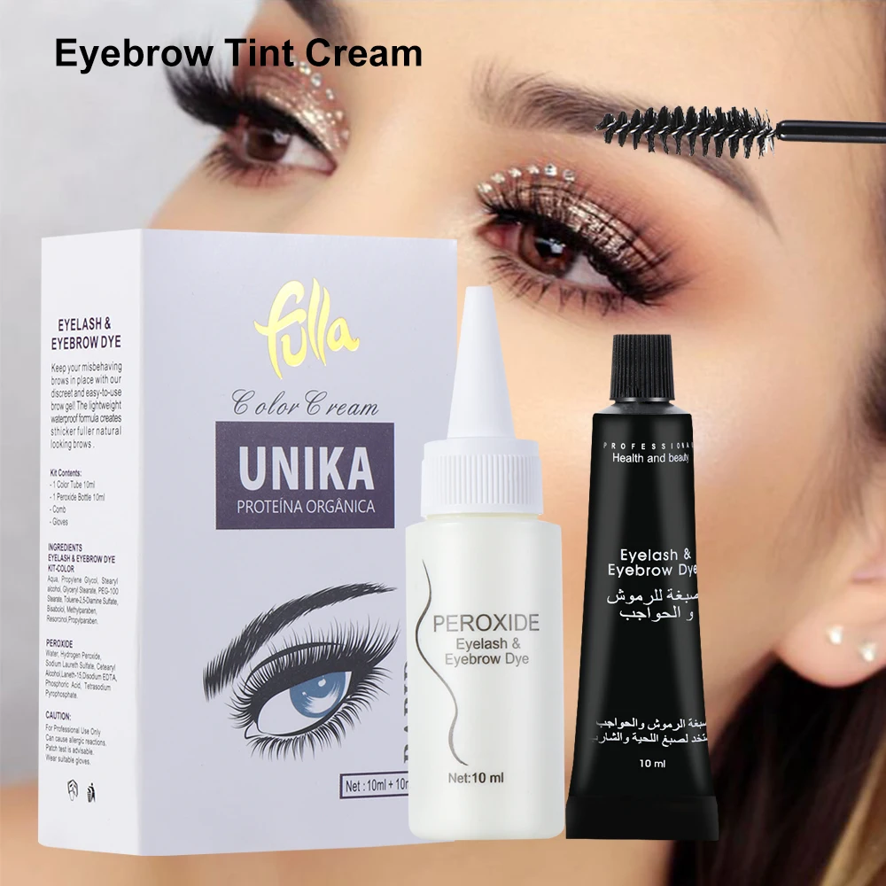 1 Set Eyebrow Dye Kit Eyelashes Cream Professional Natural Plant Color Brow Tint Brown Black Gel Easy | Красота и здоровье