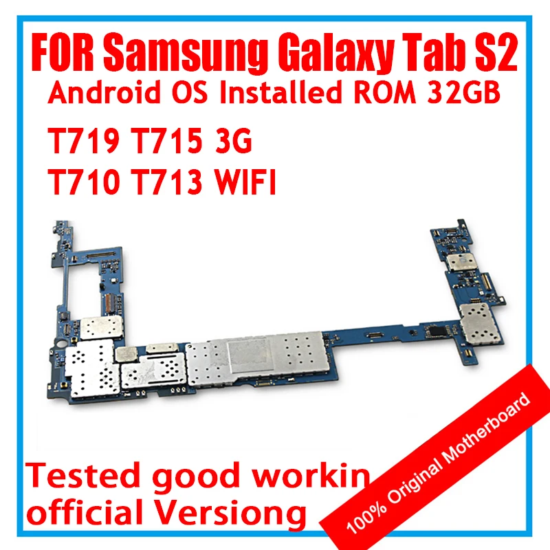 Разблокированная материнская плата для Samsung Galaxy Tab S2 T719 T715 T710 T713 WLAN 4G планшета Android