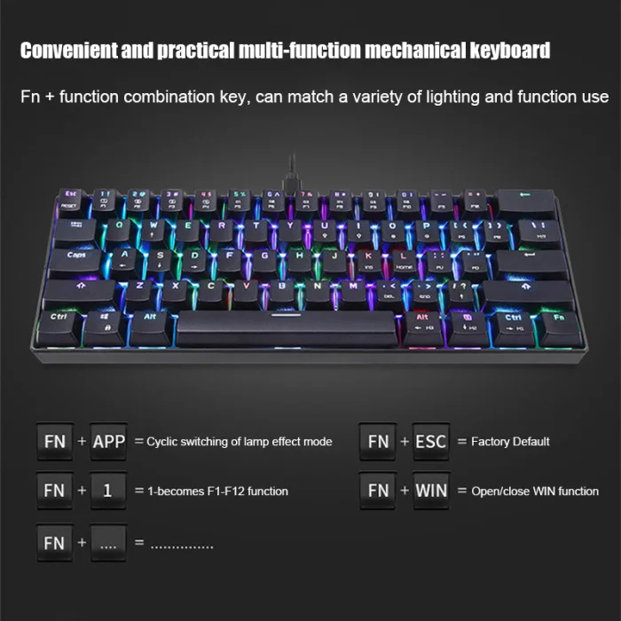 HOT RGB Backlight Mechanical Keyboard CK61 with Box Switch Gaming Keyboard Quick Response Speed BUS66