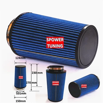 

Universal Car Air Filter 76/89/101MM High Flow Car Cold Air Intake Filter Aluminum Non-woven Fabric Rustproof Air Intake Hose 7D