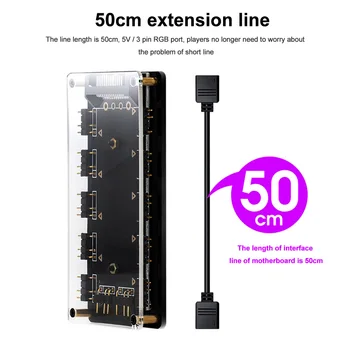 

5V 3 Pin Motherboard Synchronous ARGB Adapter RGB Fan Hub Computer SATA Power Easy Install Case Magnetic Accessories For AURA
