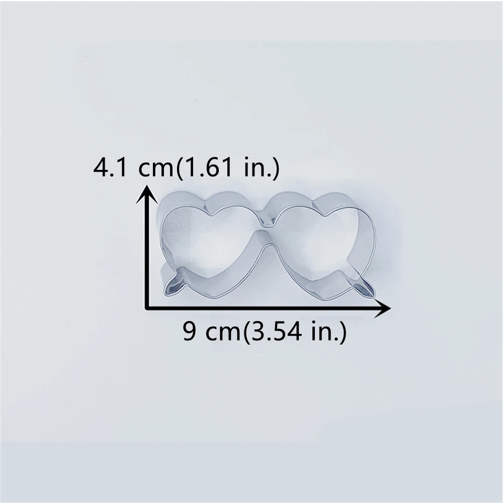 Heart Shaped Sunglasses Cookie Cutter 9 CM Summer Biscuit Fondant Pastry Bread Mold Stainless Steel KENIAO
