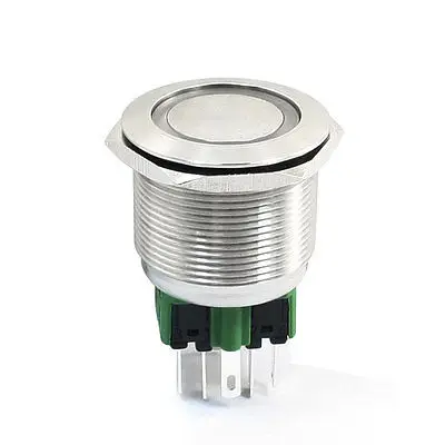 

24V Red LED Lamp 6-Pin 1NO 1NC Latching 25mm Metal Pushbutton Switch