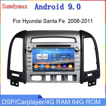 

7INCH android 9.0 car dvd player for santa fe 2006-2012 headunit radio recorder 8core 4+64G gps navigaiton audio stereo