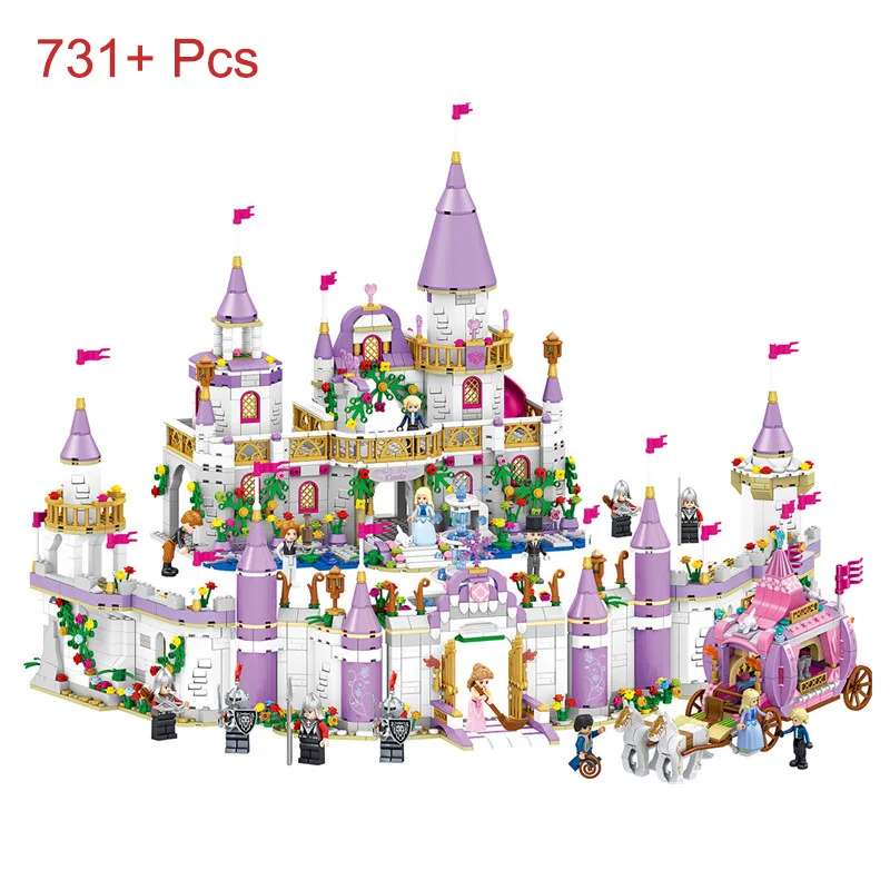 

New For lepining Gril Friends Princess Windsor's Castle Cinderella Princess Royal Carriage Model Building Blocks Kit Toys Gift