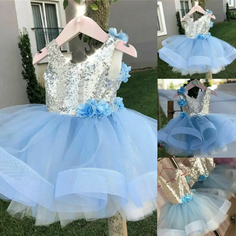 Girl Kids Tutu Dress Sequins Princess Party Wedding Flower Tulle Dresses | Детская одежда и обувь