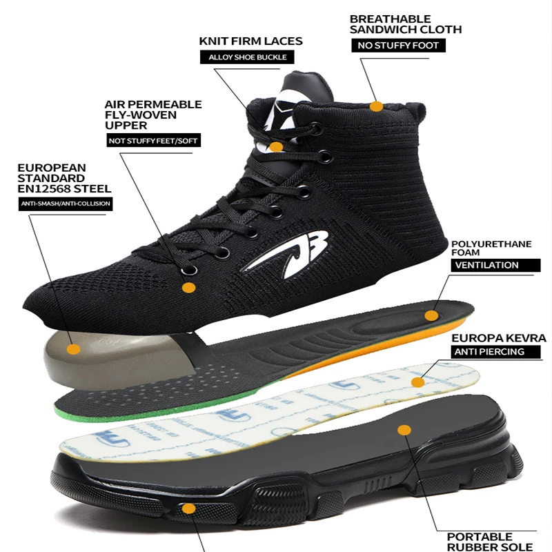 Najtaniej JACKSHIBO cały sezon mężczyźni bezpieczne buty robocze buty Anti smashing stalowa nasadka na palec buty niezniszczalne buty robocze Pluse rozmiar 48