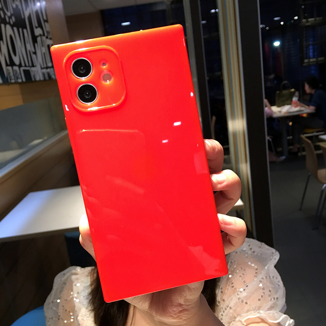 Case For iPhone 12 11 Pro 13Pro Max X XR XS Max 7 8 Plus SE 2020 13 Mini Luxury Square Design Candy Colors Soft TPU Cover