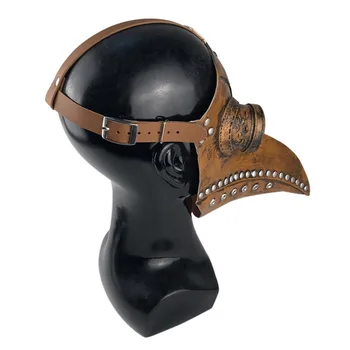 

Led Plague Doctor Halloween Latex Mask Light Masquerade Mascara Long Nose Beak Bird Crow Cosplay Steampunk Halloween Accessories