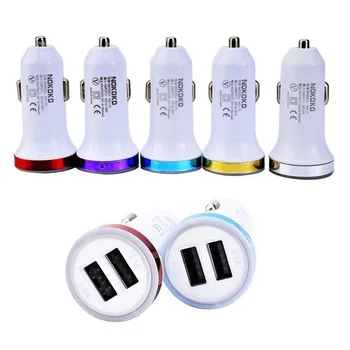 

100pcs car charger Mobile Phone Adaptor Travel Portable USB Car Charger Dual USBFast Charge for iphone samsung HTC Tablets GPS
