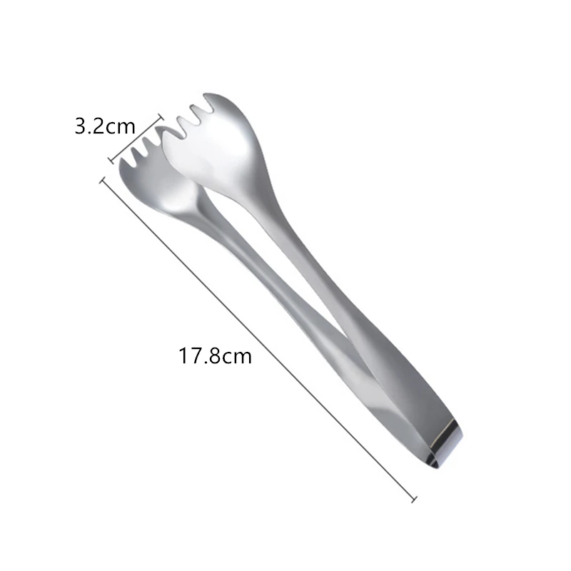 Non-Slip Stainless Steel Food Tongs Meat Salad Bread Serving Clip Dessert Cake Clamp Cooking Utensils