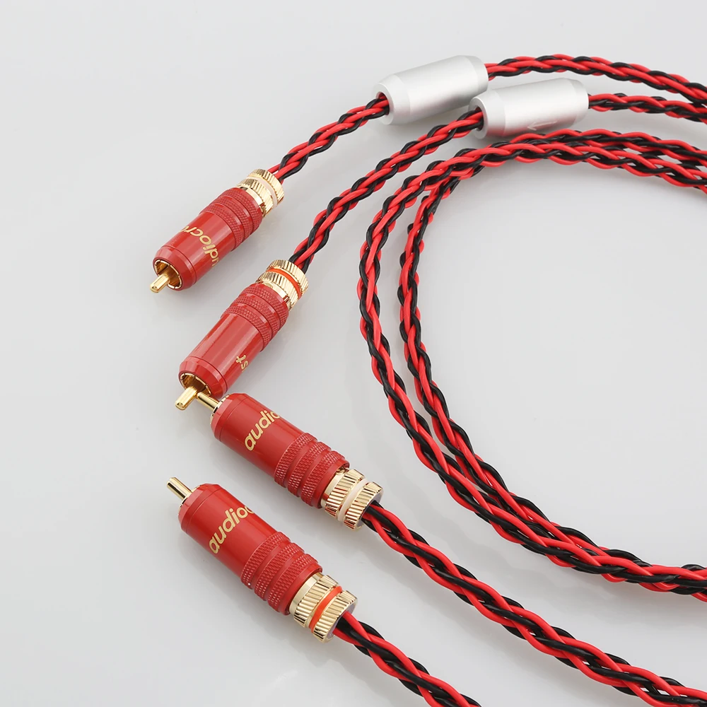 Nuevo Cable de Audio de fidelidad para audiófilo, conector RCA RCA, 6AG, plateado, de alta AliExpress