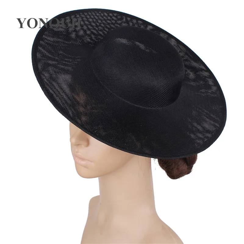 Ladies Women 30 CM Big Party Hat Bride Wedding Fascinators Base For Occasion Derby Vintage Headpiece Mariage Chapeau Accessories
