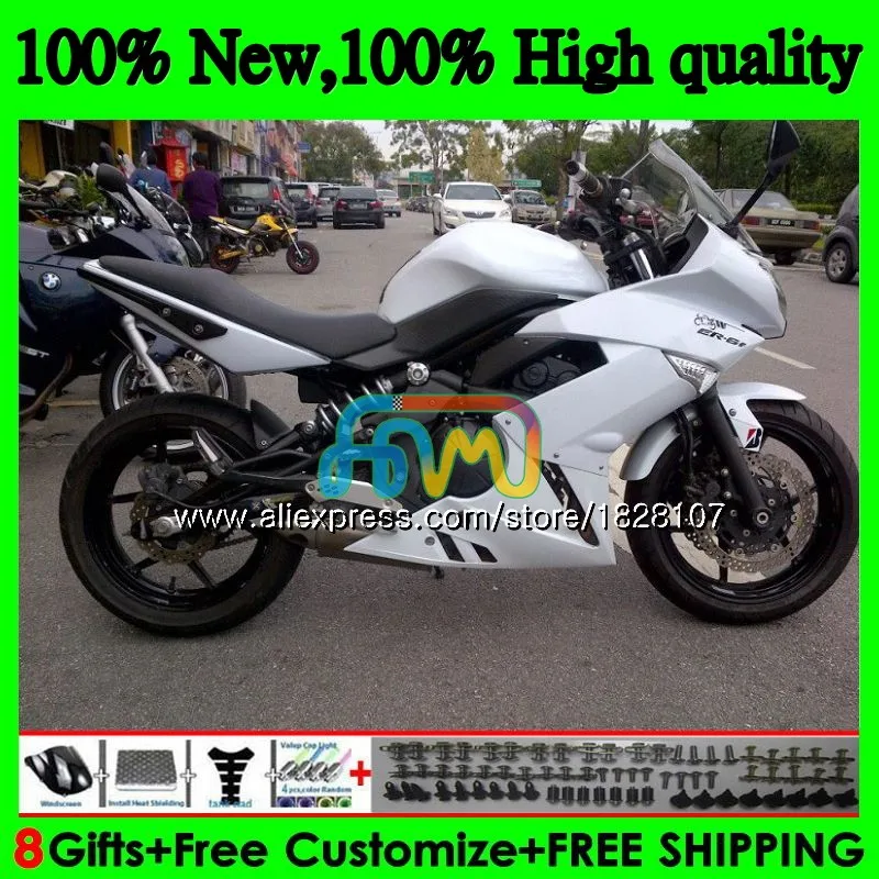 Тюнинг-пакет для KAWASAKI 650R глянец Белый ER 6 F 650 R ER6 F 09-11 31BS. 4эр 6F 650-R ER-6F ER6F 09 10 11 2009 2010 2011 обтекатель - Цвет: No. 1