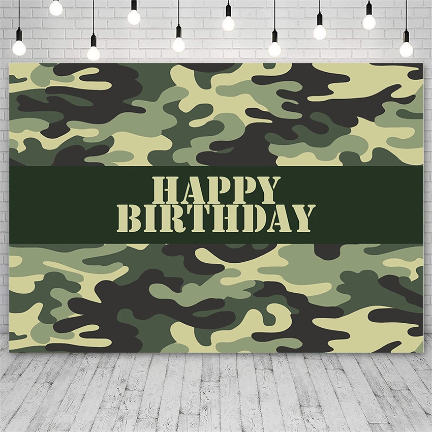 Avezano Backdrops Happy Birthday Party Green Camouflage Pattern Decoration  Kids Vinyl Photography Backgrounds For Photo Studio - Backgrounds -  AliExpress