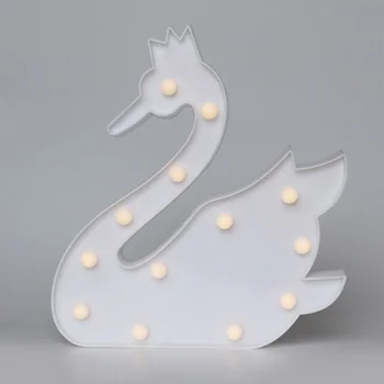 

Table Protable Kids Wall Hanging Battery Powered Children Indoor Bedside Pendant LED Lamp Fashion Bedroom Swan Shape Night Light