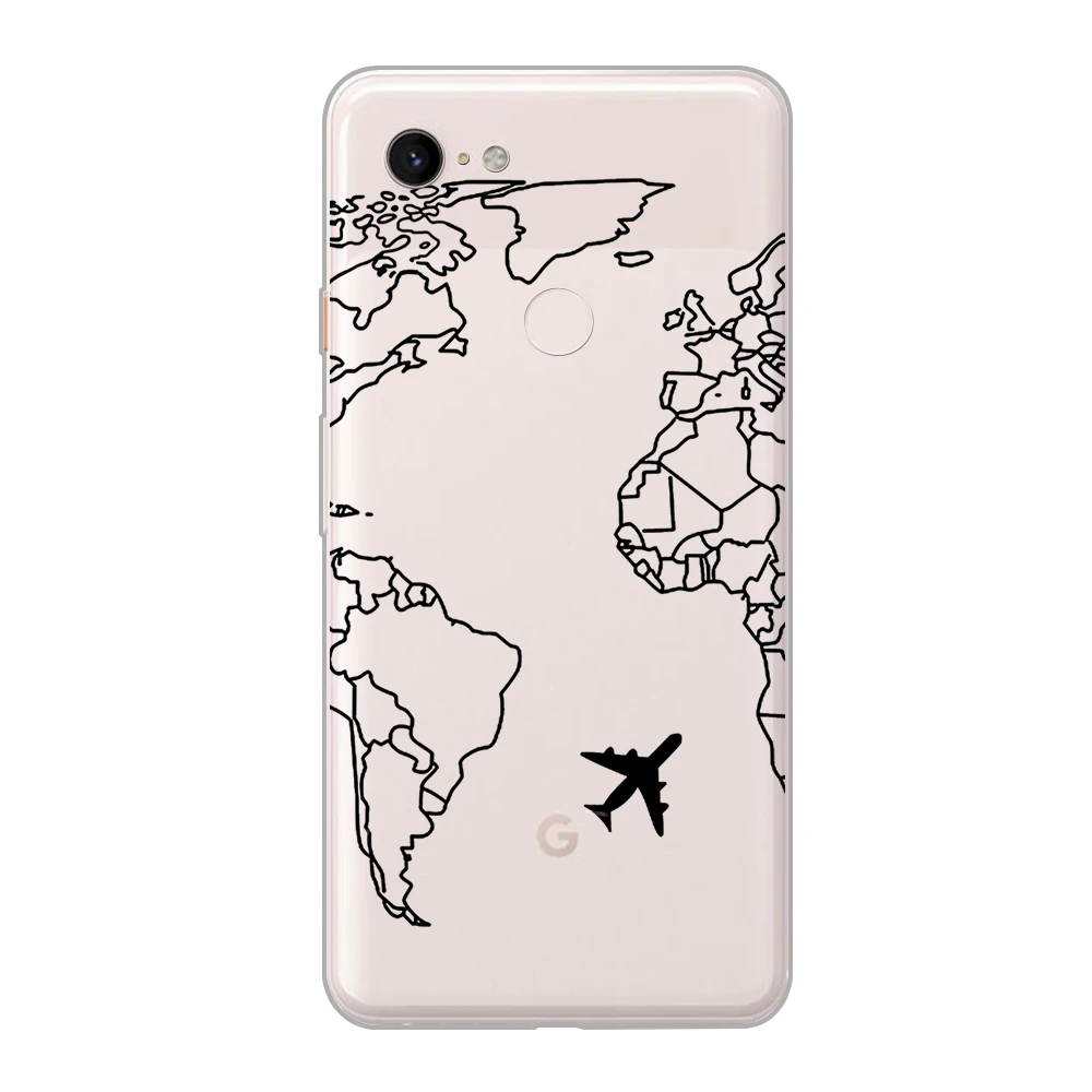 ciciber Funda Case for Google Pixel 5 4 3 2 XL Luxury Map Wanderlust Fashion Vogue Soft Silicone for Google Pixel 4a 3a XL Coque
