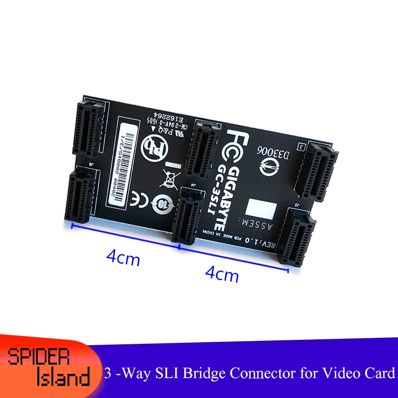 Новый оригинальный 3 полосный видеоадаптер Gigabyte SLI nVidia Card Bridge PCI E 4 см + для