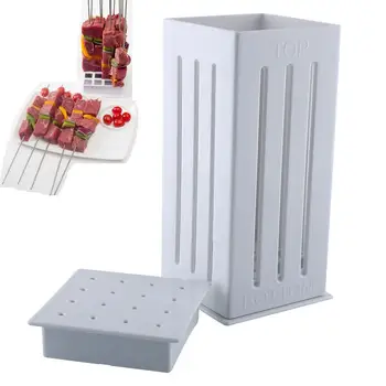

16 Bamboo BBQ Satay Kebab Shish Maker Skewers Grill Meat Cutter Spiedini