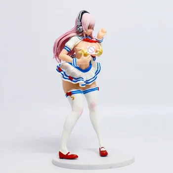 

23cm NEW Sexy Anime Super Sonico White School Uniform Swimsuit Bikini Ver. PVC Action Figure Model Collection Toy Doll Brand New