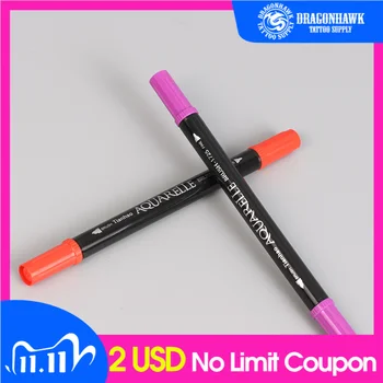 

2pcs Tattoo Pen Waterproof Tattoo Skin Plastic Colorful Permanent Marker Pen for Makeup Tattoo Accessories