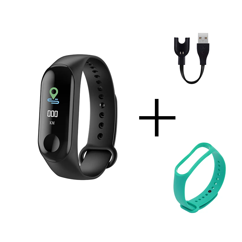 M3 водонепроницаемый смарт-Браслет фитнес-часы монитор сердечного ритма сообщение напоминание Шагомер Bluetooth Совместимость с Android iOS подарок - Цвет: B green