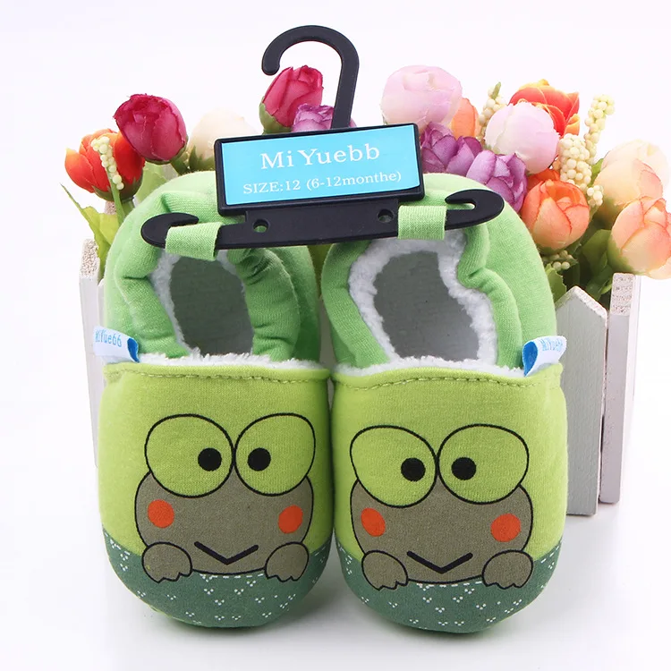 Plus velvet autumn and winter new cartoon knitted cloth can not afford shoes toddler shoes baby shoes 1745