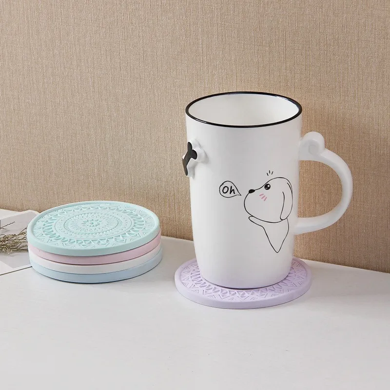 UB Absorbent Drink Coaster Colourful Diatomite Round Fashion Cup Mat insulation Pad Protecting Table kitchen Coaster Accessories