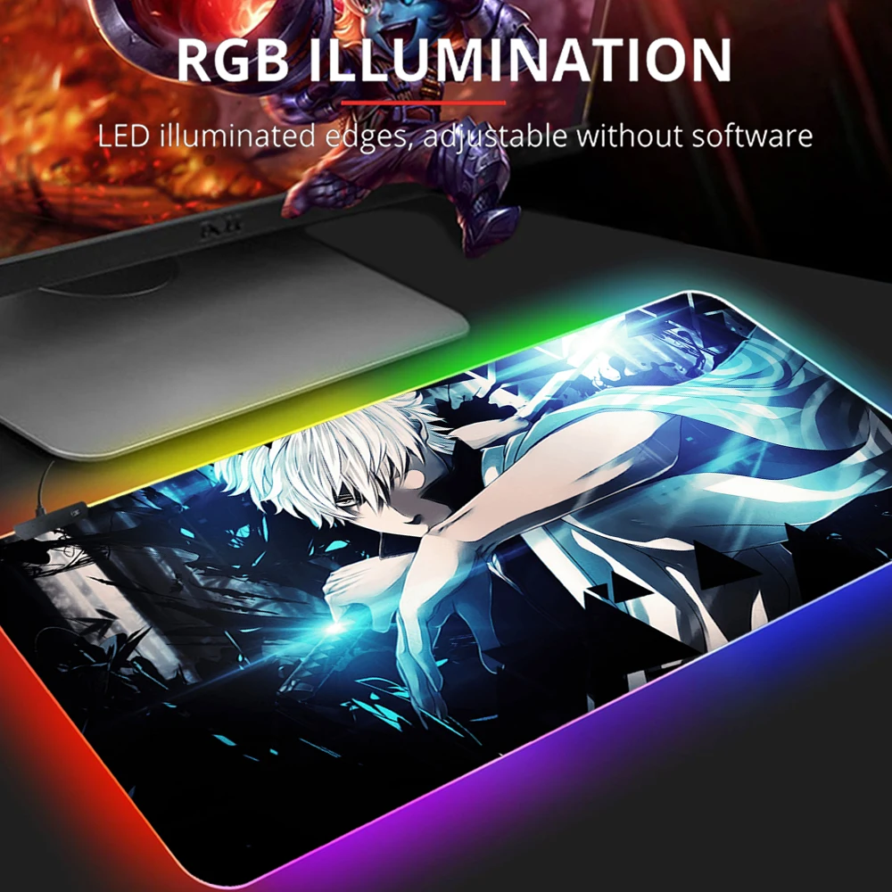 

Игровой коврик GINTAMA RGB для мышек с аниме светодиодный настольный коврик для мыши Коврик для мыши Xxl коврик для мыши Клавиатура сочетание поликарбоната геймерская мышь клавиатура компьютер
